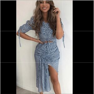 Blue & Silver Midi Dress